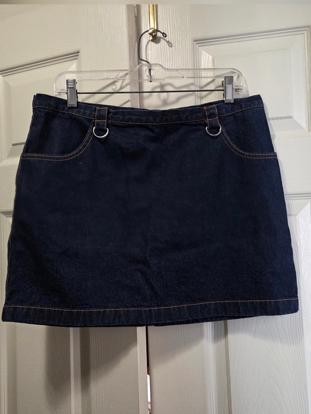 Classic Dark Blue Denim Mini Skirt - Size 12